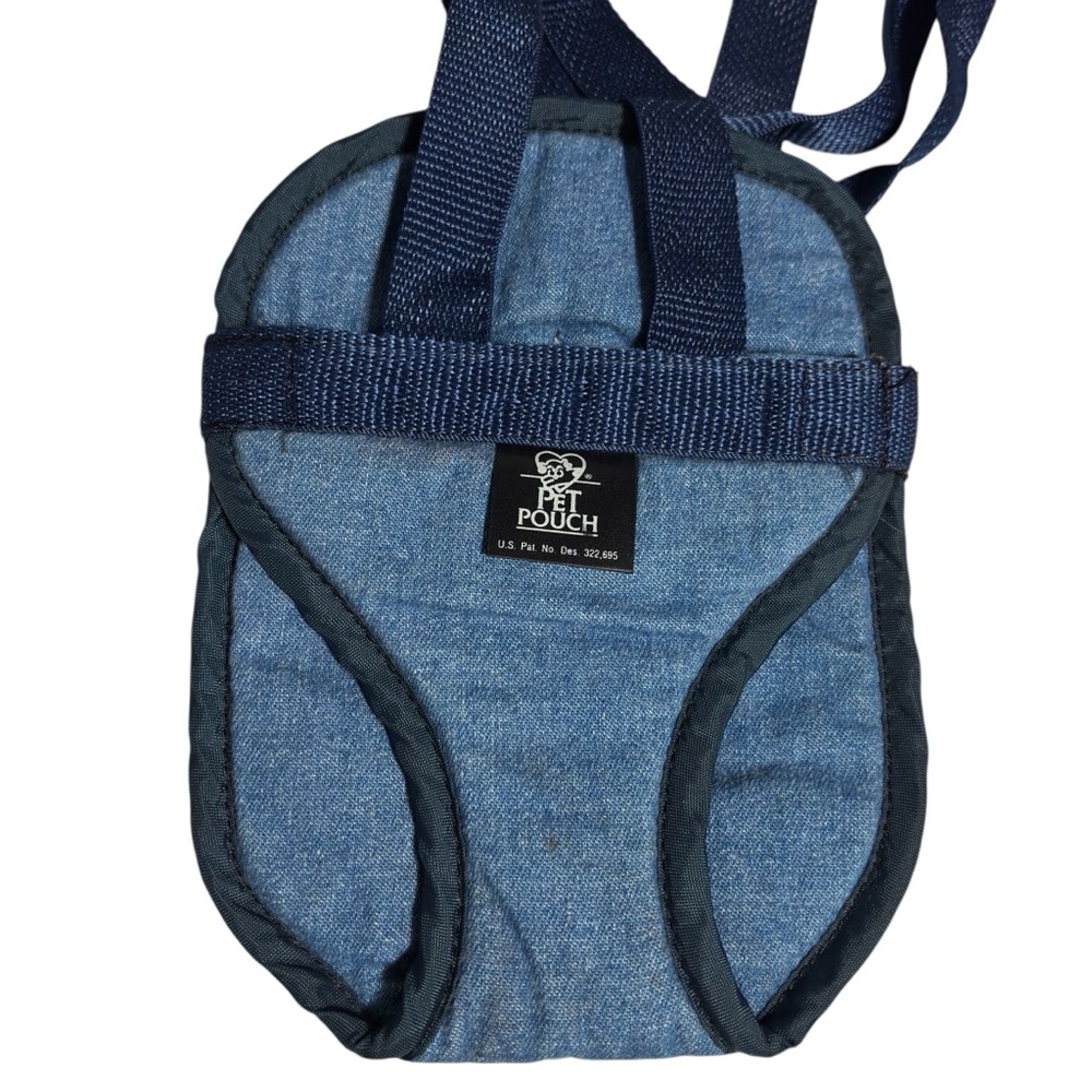Pet Pouch for small dog blue made in USA steam cleaned